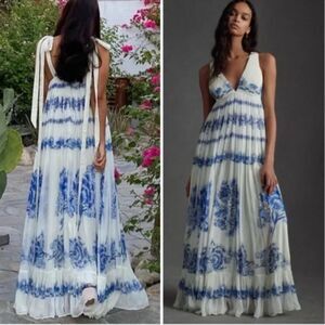 Sachin and Babi Wren Tie Shoulder Flowy Maxi Dress size 4